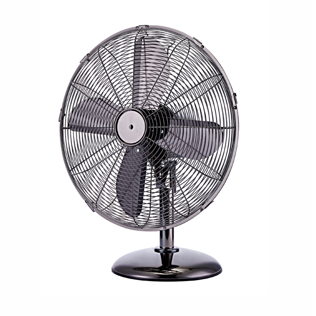 Reffon Luxury Metal Table Fan Gun Metal Finish 16 pouces